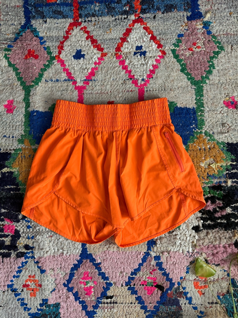 Women’s Orange Athletic Shorts - built in briefs